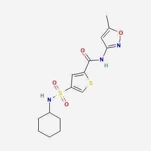 molecular formula C15H19N3O4S2 B5553549 4-[(cyclohexylamino)sulfonyl]-N-(5-methyl-3-isoxazolyl)-2-thiophenecarboxamide 
