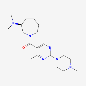 molecular formula C19H32N6O B5553556 (3S)-N,N-二甲基-1-{[4-甲基-2-(4-甲基哌嗪-1-基)嘧啶-5-基]羰基}氮杂环-3-胺 