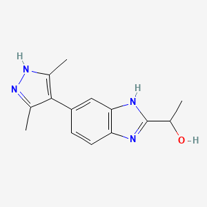 molecular formula C14H16N4O B5553575 1-[5-(3,5-dimethyl-1H-pyrazol-4-yl)-1H-benzimidazol-2-yl]ethanol 