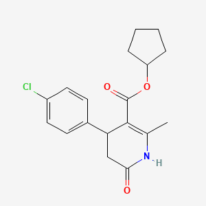molecular formula C18H20ClNO3 B5553583 环戊基4-(4-氯苯基)-2-甲基-6-氧代-1,4,5,6-四氢-3-吡啶甲酸酯 