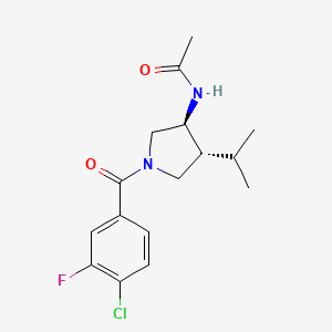 molecular formula C16H20ClFN2O2 B5553596 N-[(3S*,4R*)-1-(4-chloro-3-fluorobenzoyl)-4-isopropyl-3-pyrrolidinyl]acetamide 