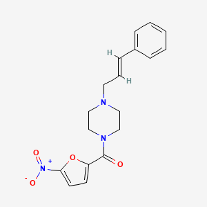 molecular formula C18H19N3O4 B5553599 1-(5-nitro-2-furoyl)-4-(3-phenyl-2-propen-1-yl)piperazine 