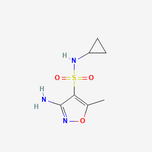 molecular formula C7H11N3O3S B5553602 3-氨基-N-环丙基-5-甲基-4-异恶唑磺酰胺 
