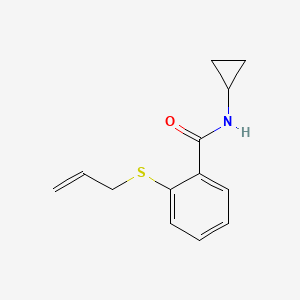 molecular formula C13H15NOS B5553606 2-(烯丙硫代)-N-环丙基苯甲酰胺 