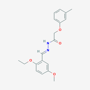 molecular formula C19H22N2O4 B5553619 N'-(2-ethoxy-5-methoxybenzylidene)-2-(3-methylphenoxy)acetohydrazide 