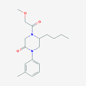 molecular formula C18H26N2O3 B5553640 5-丁基-4-(甲氧基乙酰)-1-(3-甲基苯基)-2-哌嗪酮 