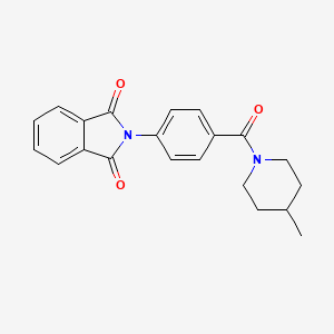 molecular formula C21H20N2O3 B5553656 2-{4-[(4-甲基-1-哌啶基)羰基]苯基}-1H-异吲哚-1,3(2H)-二酮 