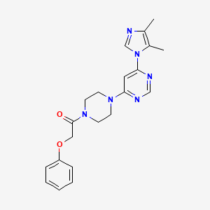 molecular formula C21H24N6O2 B5553657 4-(4,5-dimethyl-1H-imidazol-1-yl)-6-[4-(phenoxyacetyl)-1-piperazinyl]pyrimidine 