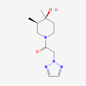 molecular formula C11H18N4O2 B5553672 (3R*,4S*)-3,4-二甲基-1-(2H-1,2,3-三唑-2-基乙酰基)-4-哌啶醇 