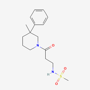 molecular formula C16H24N2O3S B5553677 N-[3-(3-甲基-3-苯基哌啶-1-基)-3-氧代丙基]甲磺酰胺 