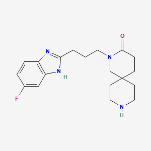molecular formula C19H25FN4O B5553684 2-[3-(5-fluoro-1H-benzimidazol-2-yl)propyl]-2,9-diazaspiro[5.5]undecan-3-one dihydrochloride 