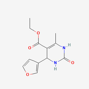 molecular formula C12H14N2O4 B5553690 ethyl 4-(3-furyl)-6-methyl-2-oxo-1,2,3,4-tetrahydro-5-pyrimidinecarboxylate 