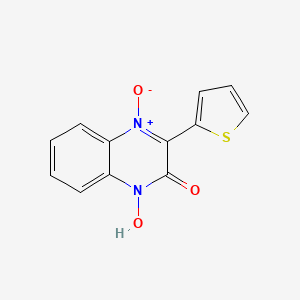 molecular formula C12H8N2O3S B5553707 1-hydroxy-3-(2-thienyl)-2(1H)-quinoxalinone 4-oxide 