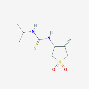 molecular formula C9H16N2O2S2 B5553709 N-isopropyl-N'-(4-methylene-1,1-dioxidotetrahydro-3-thienyl)thiourea 