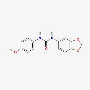 molecular formula C15H14N2O4 B5553720 N-1,3-苯并二氧杂环-5-基-N'-(4-甲氧基苯基)脲 