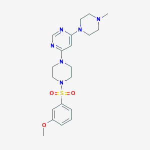 molecular formula C20H28N6O3S B5553740 4-{4-[(3-methoxyphenyl)sulfonyl]-1-piperazinyl}-6-(4-methyl-1-piperazinyl)pyrimidine 