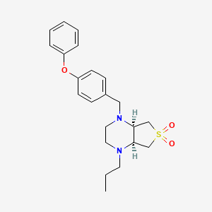 molecular formula C22H28N2O3S B5553744 (4aS*,7aR*)-1-(4-phenoxybenzyl)-4-propyloctahydrothieno[3,4-b]pyrazine 6,6-dioxide 