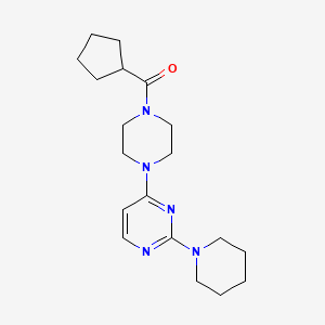 molecular formula C19H29N5O B5553750 4-[4-(cyclopentylcarbonyl)-1-piperazinyl]-2-(1-piperidinyl)pyrimidine 