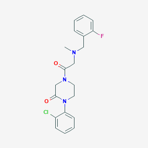 molecular formula C20H21ClFN3O2 B5553755 1-(2-氯苯基)-4-[N-(2-氟苄基)-N-甲基甘氨酰]-2-哌嗪酮 