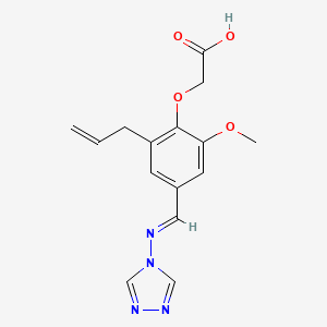 molecular formula C15H16N4O4 B5553759 {2-allyl-6-methoxy-4-[(4H-1,2,4-triazol-4-ylimino)methyl]phenoxy}acetic acid 