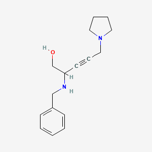 molecular formula C16H22N2O B5553762 2-(benzylamino)-5-(1-pyrrolidinyl)-3-pentyn-1-ol 