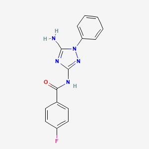 molecular formula C15H12FN5O B5553797 N-(5-氨基-1-苯基-1H-1,2,4-三唑-3-基)-4-氟苯甲酰胺 