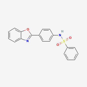 molecular formula C19H14N2O3S B5553799 N-[4-(1,3-benzoxazol-2-yl)phenyl]benzenesulfonamide 