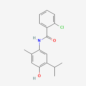 molecular formula C17H18ClNO2 B5553800 2-chloro-N-(4-hydroxy-5-isopropyl-2-methylphenyl)benzamide 