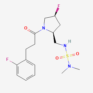 molecular formula C16H23F2N3O3S B5553817 N'-({(2S,4S)-4-fluoro-1-[3-(2-fluorophenyl)propanoyl]pyrrolidin-2-yl}methyl)-N,N-dimethylsulfamide 