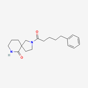 molecular formula C19H26N2O2 B5553828 2-(5-苯基戊酰)-2,7-二氮杂螺[4.5]癸-6-酮 