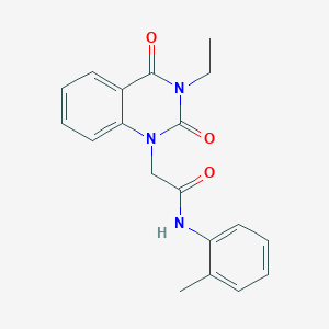 molecular formula C19H19N3O3 B5553862 2-(3-ethyl-2,4-dioxo-3,4-dihydro-1(2H)-quinazolinyl)-N-(2-methylphenyl)acetamide 