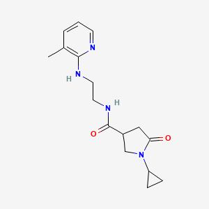 molecular formula C16H22N4O2 B5553902 1-cyclopropyl-N-{2-[(3-methyl-2-pyridinyl)amino]ethyl}-5-oxo-3-pyrrolidinecarboxamide 