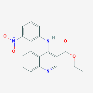 molecular formula C18H15N3O4 B5553920 4-[(3-硝基苯基)氨基]-3-喹啉甲酸乙酯 