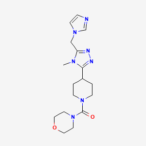 molecular formula C17H25N7O2 B5553937 4-({4-[5-(1H-imidazol-1-ylmethyl)-4-methyl-4H-1,2,4-triazol-3-yl]piperidin-1-yl}carbonyl)morpholine 
