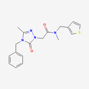 molecular formula C18H20N4O2S B5553972 2-(4-benzyl-3-methyl-5-oxo-4,5-dihydro-1H-1,2,4-triazol-1-yl)-N-methyl-N-(3-thienylmethyl)acetamide 