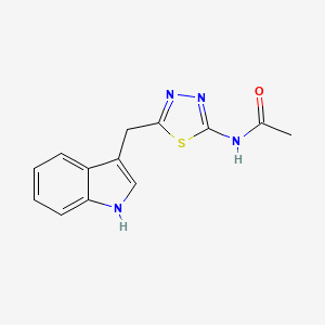 molecular formula C13H12N4OS B5553996 N-[5-(1H-indol-3-ylmethyl)-1,3,4-thiadiazol-2-yl]acetamide CAS No. 340018-26-0