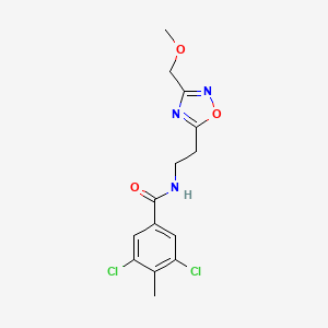 3,5-dichloro-N-{2-[3-(methoxymethyl)-1,2,4-oxadiazol-5-yl]ethyl}-4-methylbenzamide