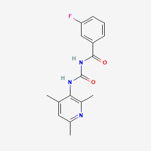 molecular formula C16H16FN3O2 B5554030 3-fluoro-N-{[(2,4,6-trimethylpyridin-3-yl)amino]carbonyl}benzamide 