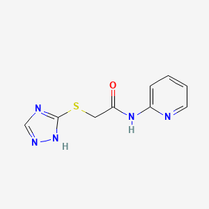 molecular formula C9H9N5OS B5554063 N-2-pyridinyl-2-(1H-1,2,4-triazol-5-ylthio)acetamide 