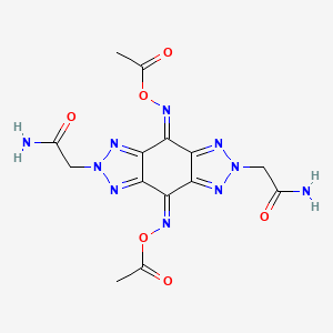 molecular formula C14H14N10O6 B5554071 2,2'-[4,8-bis[(acetyloxy)imino][1,2,3]triazolo[4,5-f][1,2,3]benzotriazole-2,6(4H,8H)-diyl]diacetamide 