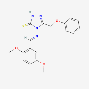 molecular formula C18H18N4O3S B5554104 4-[(2,5-二甲氧基亚苄基)氨基]-5-(苯氧基甲基)-4H-1,2,4-三唑-3-硫醇 