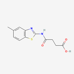 molecular formula C12H12N2O3S B5554111 4-[(5-甲基-1,3-苯并噻唑-2-基)氨基]-4-氧代丁酸 