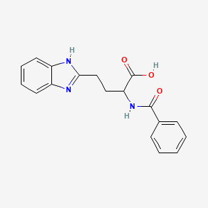 molecular formula C18H17N3O3 B5554165 4-(1H-benzimidazol-2-yl)-2-(benzoylamino)butanoic acid 