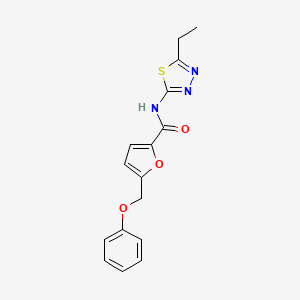 molecular formula C16H15N3O3S B5554186 N-(5-ethyl-1,3,4-thiadiazol-2-yl)-5-(phenoxymethyl)-2-furamide 