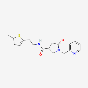 molecular formula C18H21N3O2S B5554193 N-[2-(5-methyl-2-thienyl)ethyl]-5-oxo-1-(2-pyridinylmethyl)-3-pyrrolidinecarboxamide 