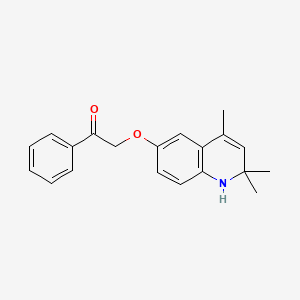 molecular formula C20H21NO2 B5554194 1-phenyl-2-[(2,2,4-trimethyl-1,2-dihydro-6-quinolinyl)oxy]ethanone 