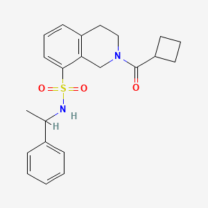 molecular formula C22H26N2O3S B5554198 2-(环丁基羰基)-N-(1-苯乙基)-1,2,3,4-四氢异喹啉-8-磺酰胺 