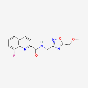 molecular formula C15H13FN4O3 B5554230 8-氟-N-{[5-(甲氧基甲基)-1,2,4-恶二唑-3-基]甲基}-2-喹啉甲酰胺 