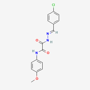 molecular formula C16H14ClN3O3 B5554235 2-[2-(4-chlorobenzylidene)hydrazino]-N-(4-methoxyphenyl)-2-oxoacetamide CAS No. 305850-68-4