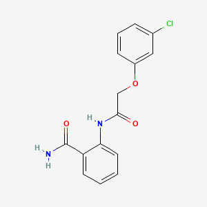 molecular formula C15H13ClN2O3 B5554250 2-{[(3-chlorophenoxy)acetyl]amino}benzamide 
